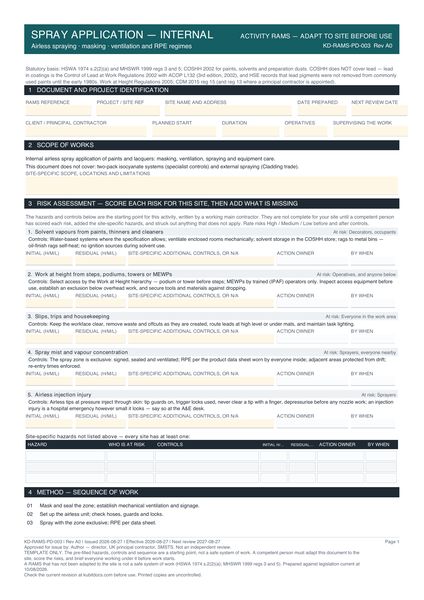 Spray Application — Internal preview