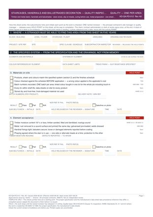 Staircases, Handrails and Balustrades Decoration — Quality Inspection Checklist preview