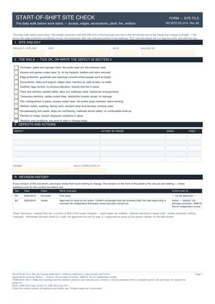 Start-of-Shift Site Check preview