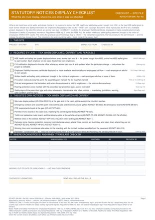 Statutory Notices Display Checklist preview