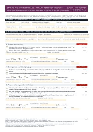 Striking and Finished Surface — Quality Inspection Checklist preview
