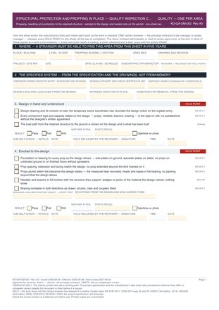 Structural Protection and Propping in Place — Quality Inspection Checklist preview