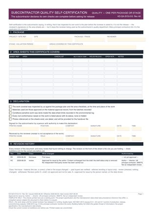 Subcontractor Quality Self-Certification preview