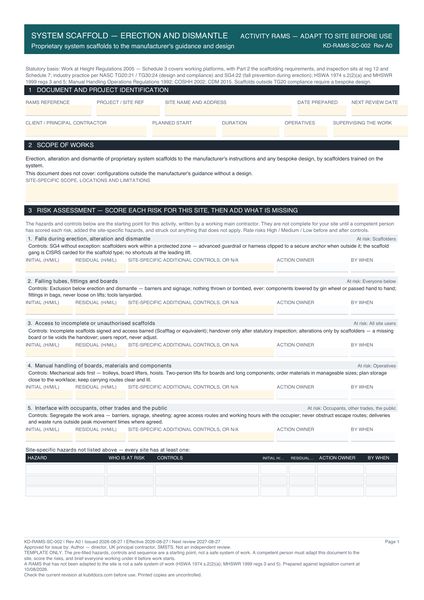 System Scaffold — Erection and Dismantle preview