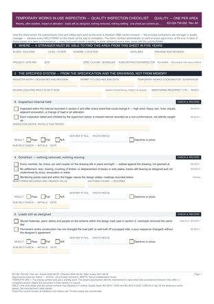 Temporary Works In-Use Inspection — Quality Inspection Checklist preview