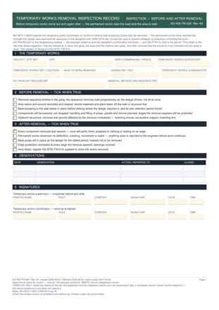 Temporary Works Removal Inspection Record preview