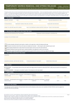 Temporary Works Removal and Strike Release preview