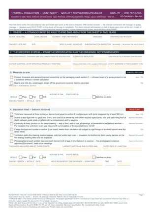 Thermal Insulation — Continuity — Quality Inspection Checklist preview