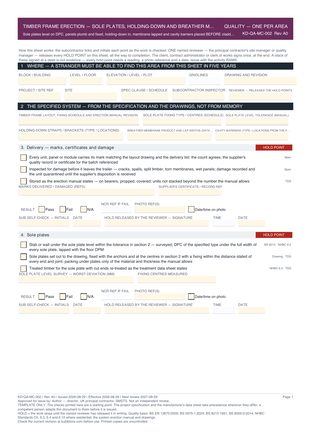 Timber Frame Erection — Sole Plates, Holding-Down and Breather Membrane — Quality Inspection Checklist preview
