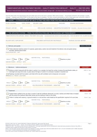 Timber Moisture and Treatment Record — Quality Inspection Checklist preview