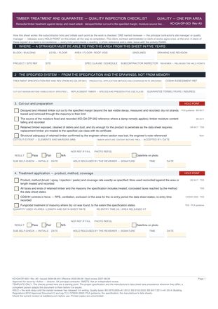Timber Treatment and Guarantee — Quality Inspection Checklist preview