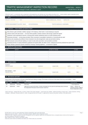 Traffic Management Inspection Record preview