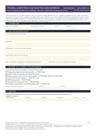 Training, Competence and Induction Arrangements preview