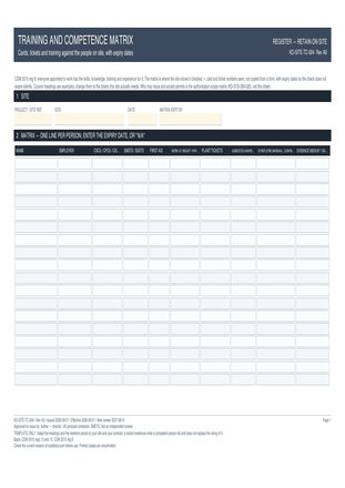 Training and Competence Matrix preview