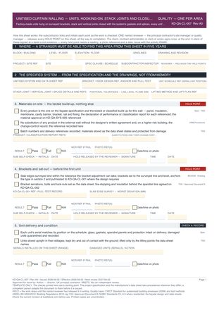 Unitised Curtain Walling — Units, Hooking-On, Stack Joints and Closure — Quality Inspection Checklist preview