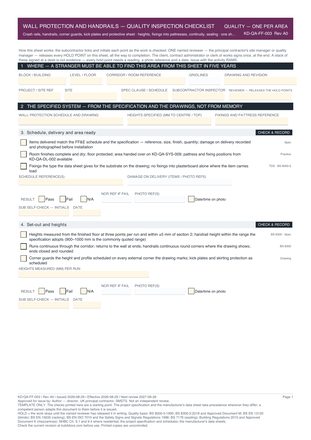 Wall Protection and Handrails — Quality Inspection Checklist preview