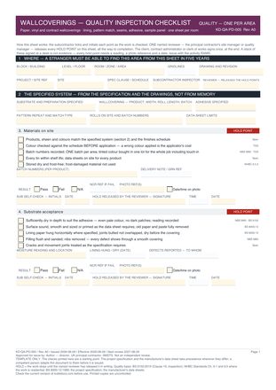 Wallcoverings — Quality Inspection Checklist preview