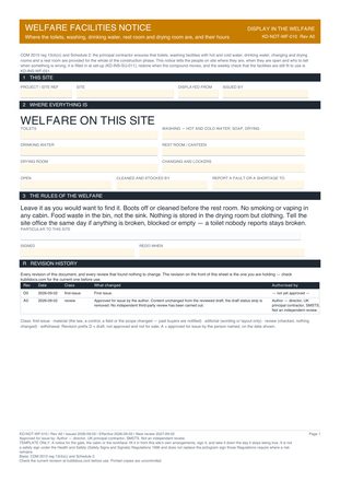 Welfare Facilities Notice preview