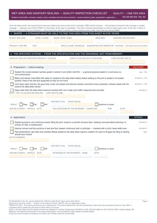 Wet-Area and Sanitary Sealing — Quality Inspection Checklist preview