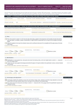 Window Films, Manifestation and Adjustment — Quality Inspection Checklist preview