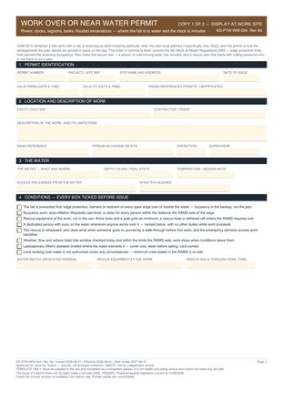 Work Over or Near Water Permit preview