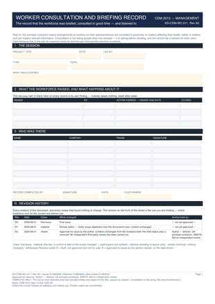 Worker Consultation and Briefing Record preview
