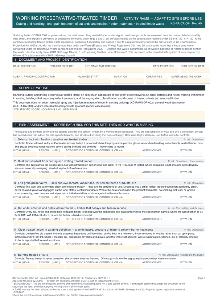 Working Preservative-Treated Timber — page one